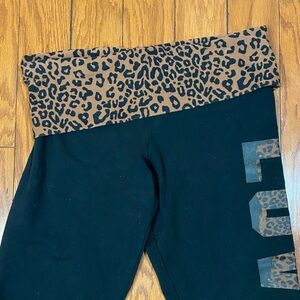PINK Victoria's Secret Leopard Fold-over Leggings